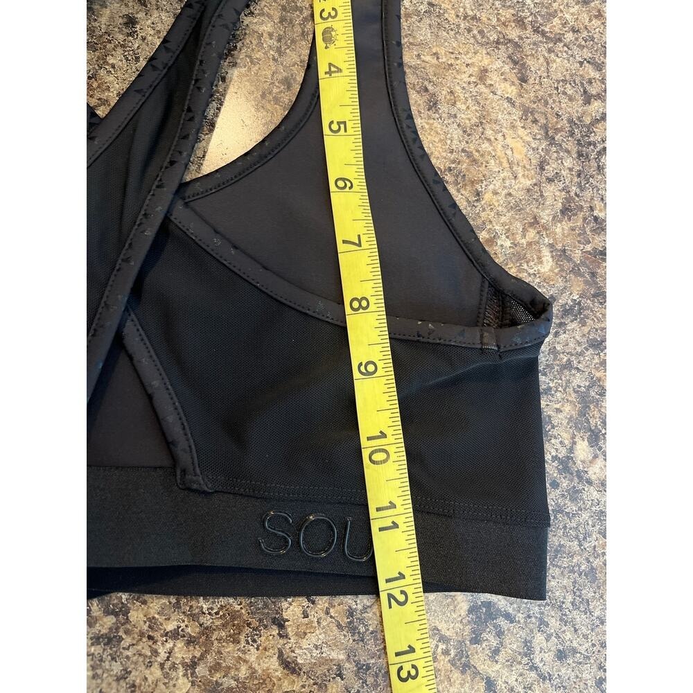 SoulCycle Black Cutout Sports Bra Strappy Back Medium Workout Yoga NWT - Picture 8 of 8